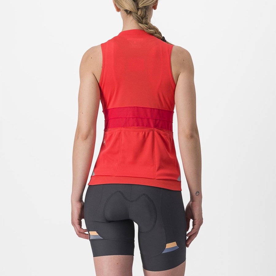 Camiseta Castelli ANIMA 4 SLEEVELESS Mujer Naranjas | FYITJNQ-78