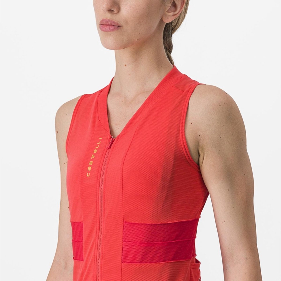 Camiseta Castelli ANIMA 4 SLEEVELESS Mujer Naranjas | FYITJNQ-78