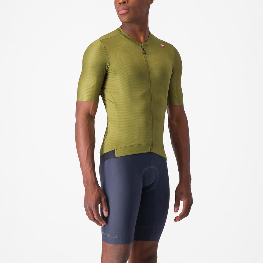 Camiseta Castelli ESPRESSO Hombre Verde Oliva Verde Claro | JFCAWZR-07