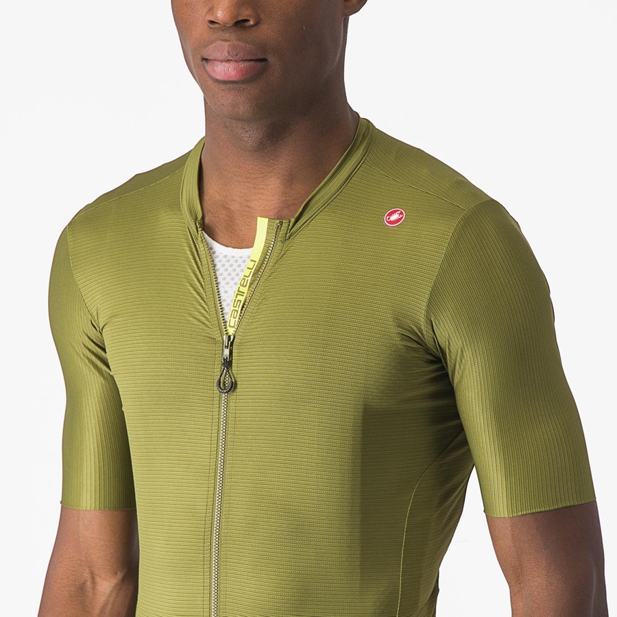 Camiseta Castelli ESPRESSO Hombre Verde Oliva Verde Claro | JFCAWZR-07