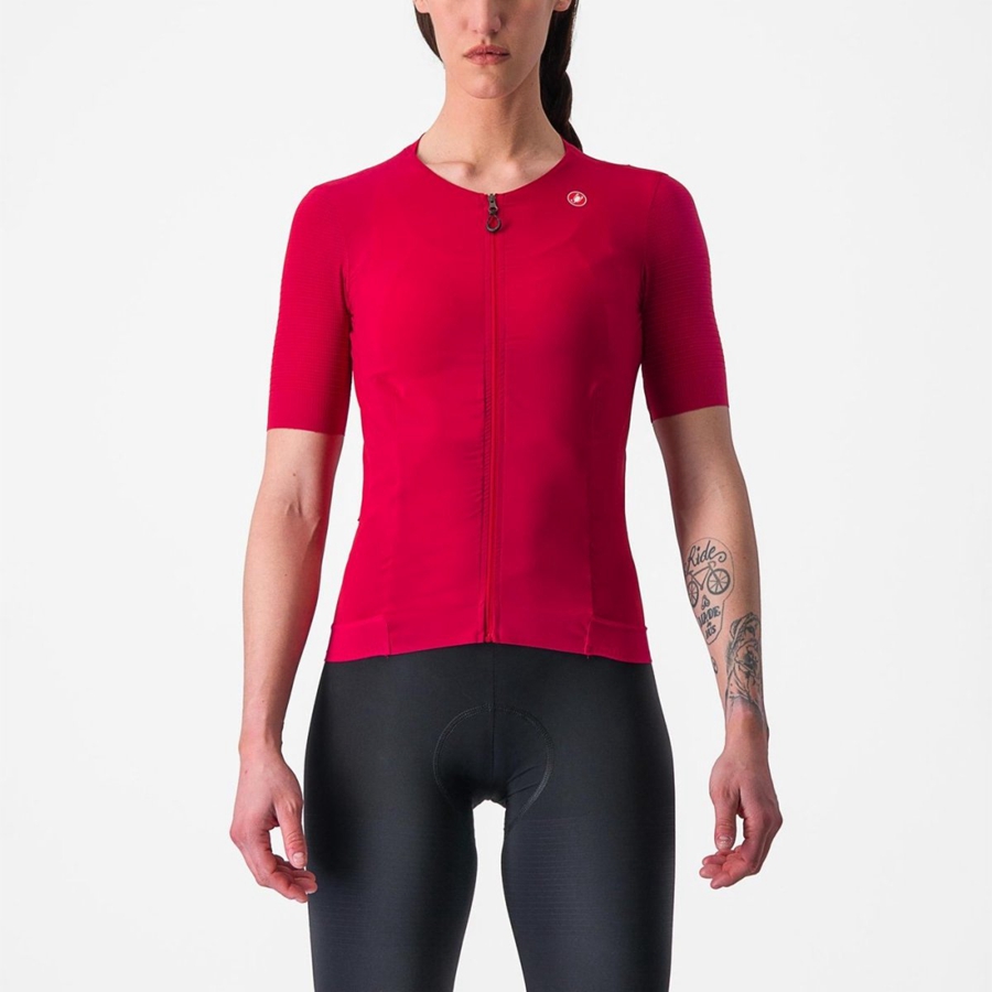 Camiseta Castelli PREMIO W Mujer Rojas | QFJLYSG-32
