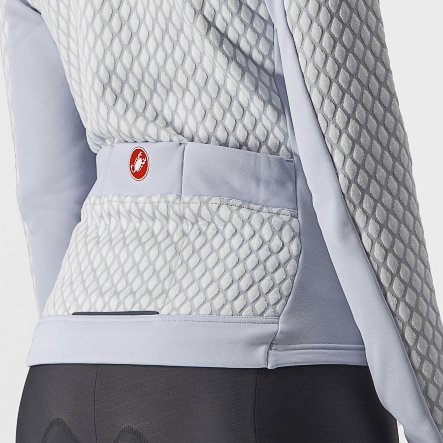 Camiseta Castelli SFIDA 2 FZ Mujer Plateadas Gris Blancas | MFIJGEK-46