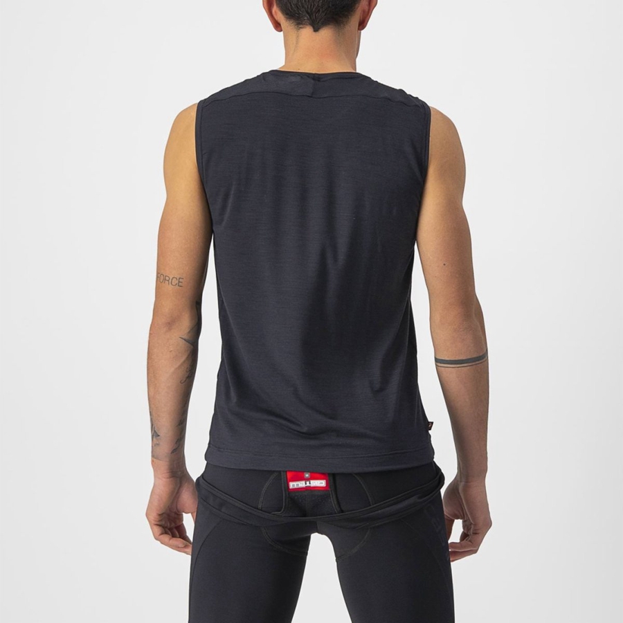 Capa Base Castelli BANDITO WOOL SLEEVELESS Hombre Negras | TWUAVGB-92