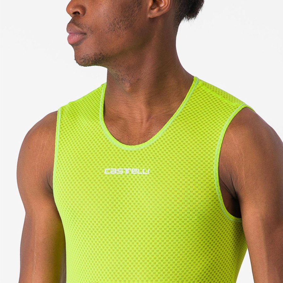 Capa Base Castelli PRO MESH 2.0 SLEEVELESS Hombre Verde Claro | QMBISTC-14
