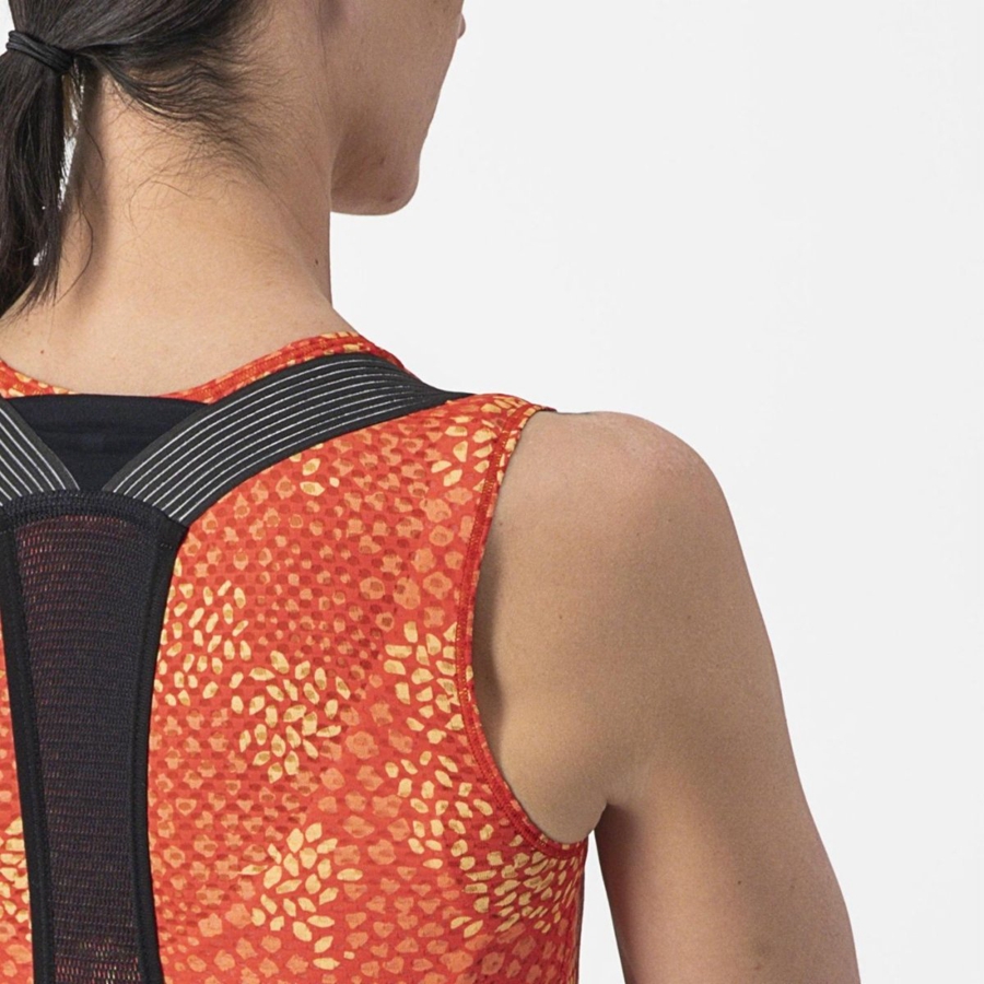 Capa Base Castelli PRO MESH 4 W SLEEVELESS Mujer Naranjas | DORQGBP-73