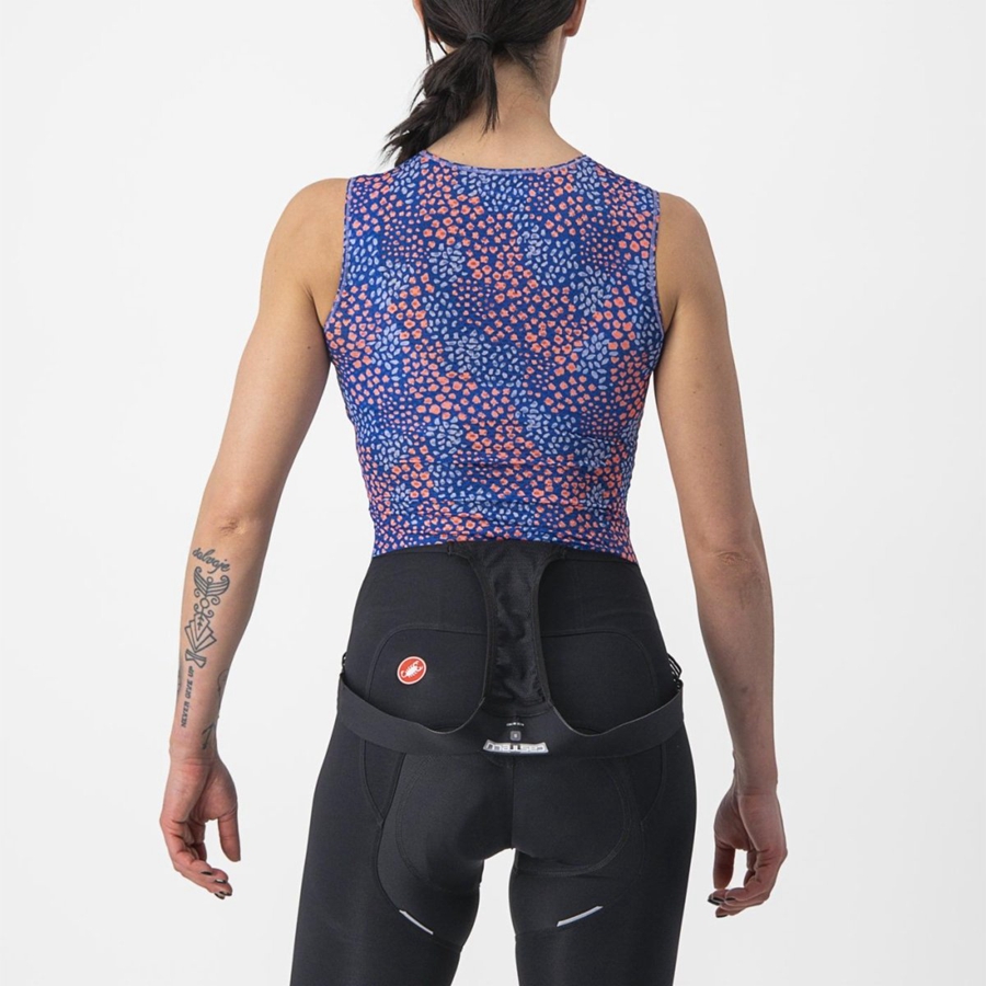 Capa Base Castelli PRO MESH 4 W SLEEVELESS Mujer Moradas Blancas | VISXELU-65