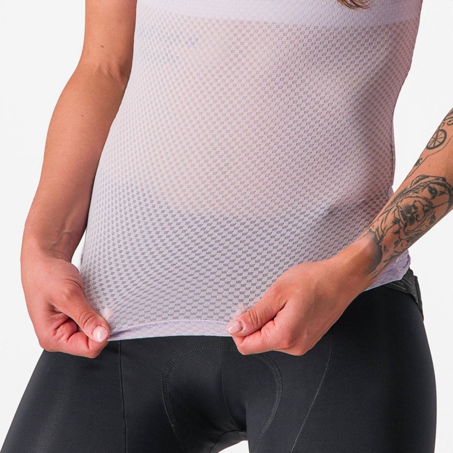 Capa Base Castelli PRO MESH W SLEEVELESS Mujer Moradas Blancas | FHQDCSL-52