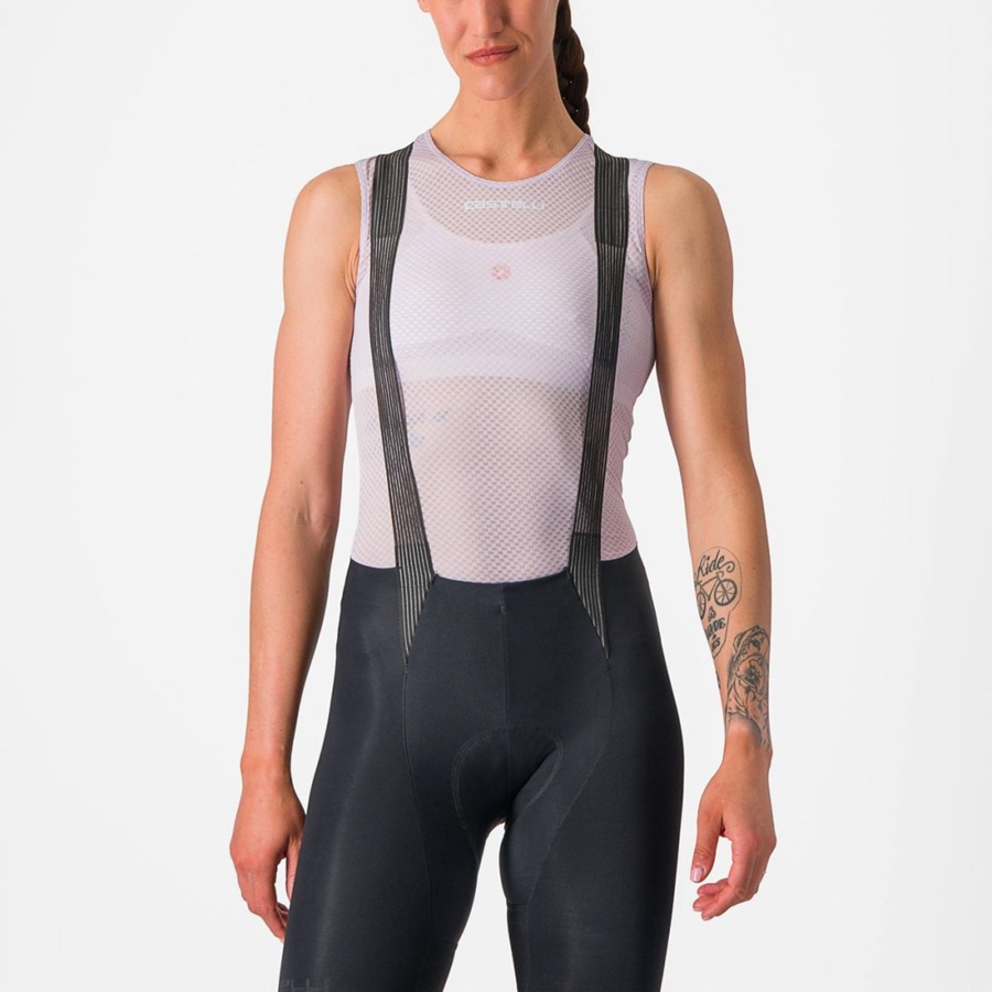 Capa Base Castelli PRO MESH W SLEEVELESS Mujer Moradas Blancas | FHQDCSL-52