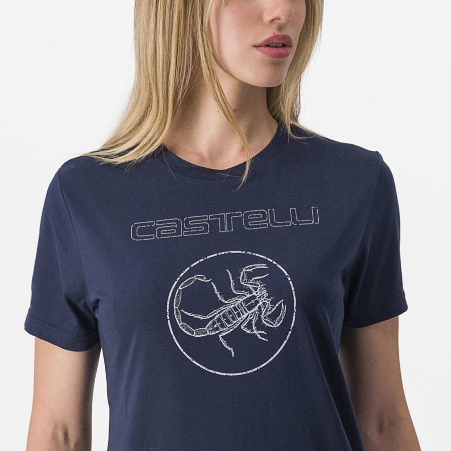 Casual Castelli PEDALARE TEE Mujer Azules | ACPVMIB-98