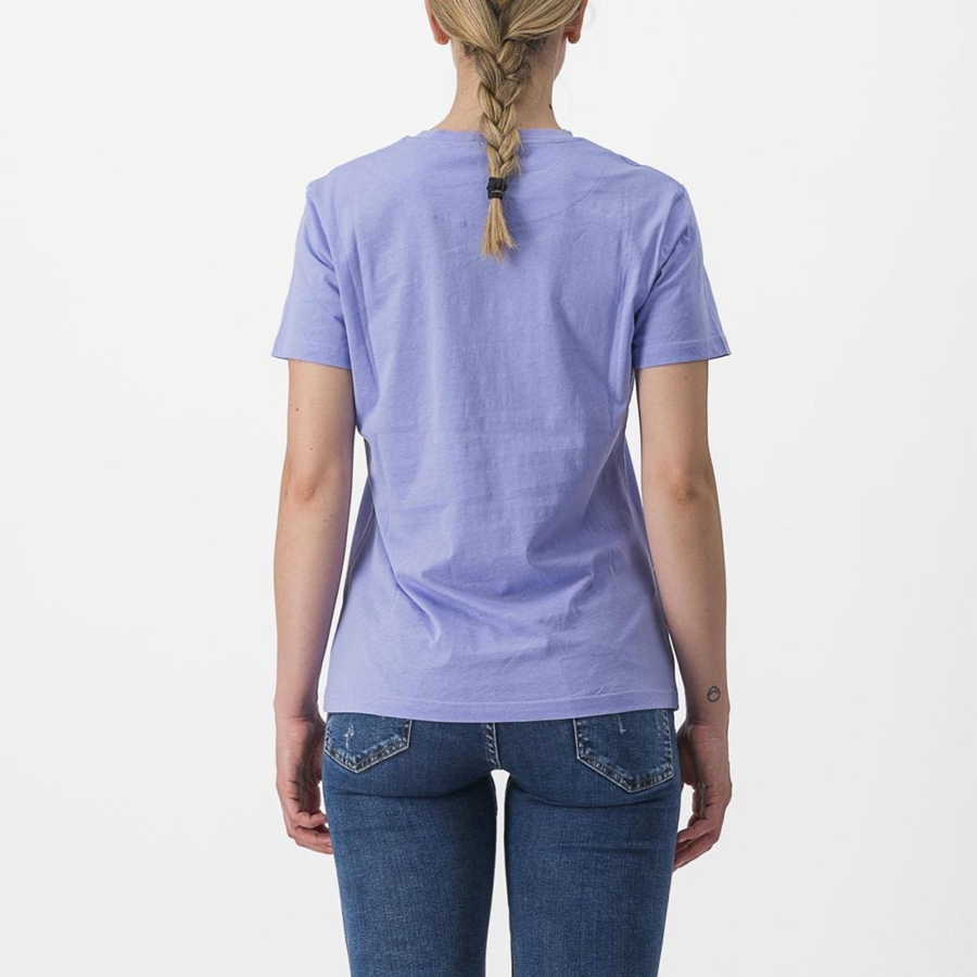 Casual Castelli PEDALARE TEE Mujer Moradas Blancas | NQSOYZR-43