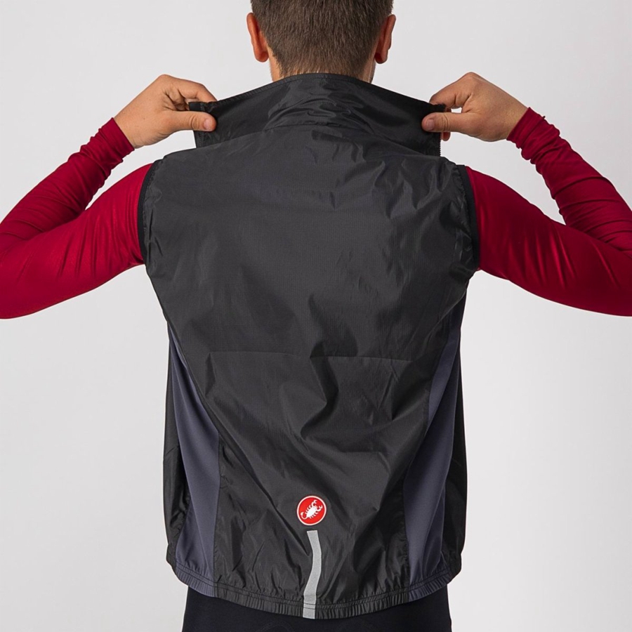 Chaleco Castelli SQUADRA STRETCH Hombre Negras Gris Oscuro | LJRYWEN-46