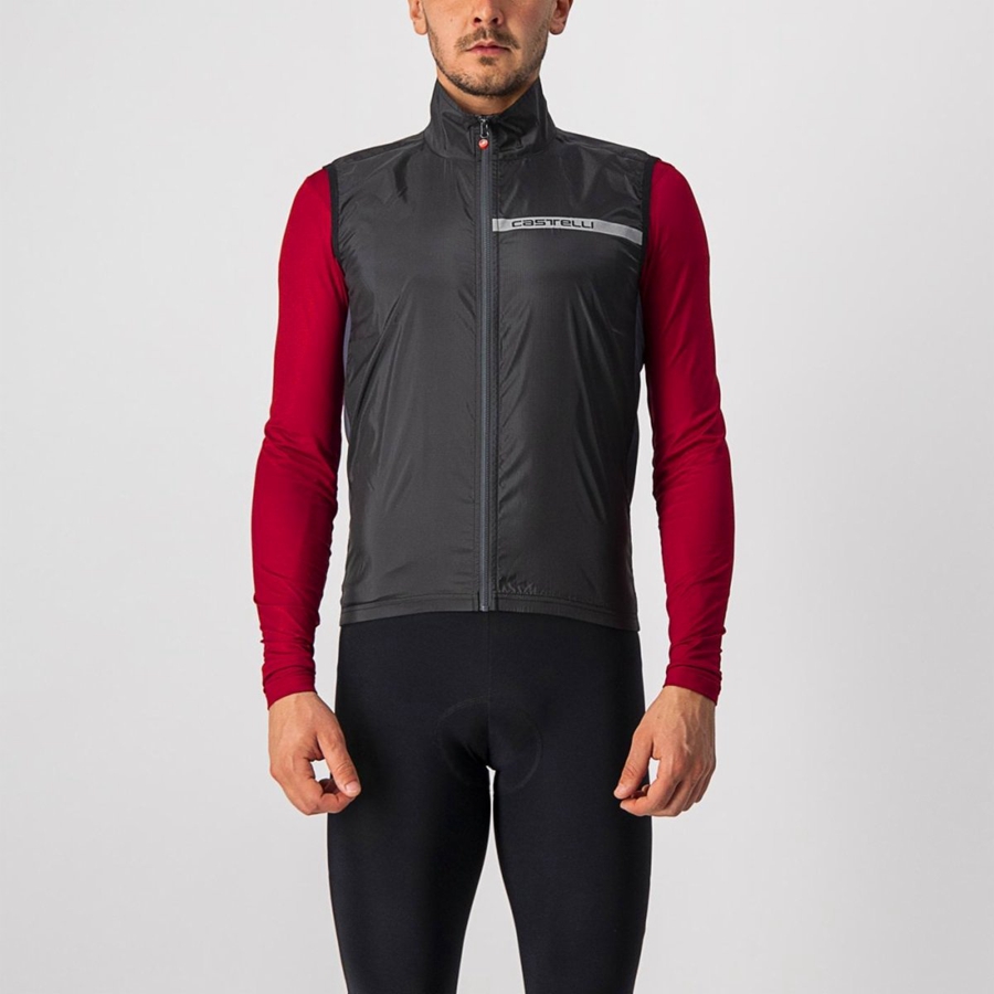 Chaleco Castelli SQUADRA STRETCH Hombre Negras Gris Oscuro | LJRYWEN-46