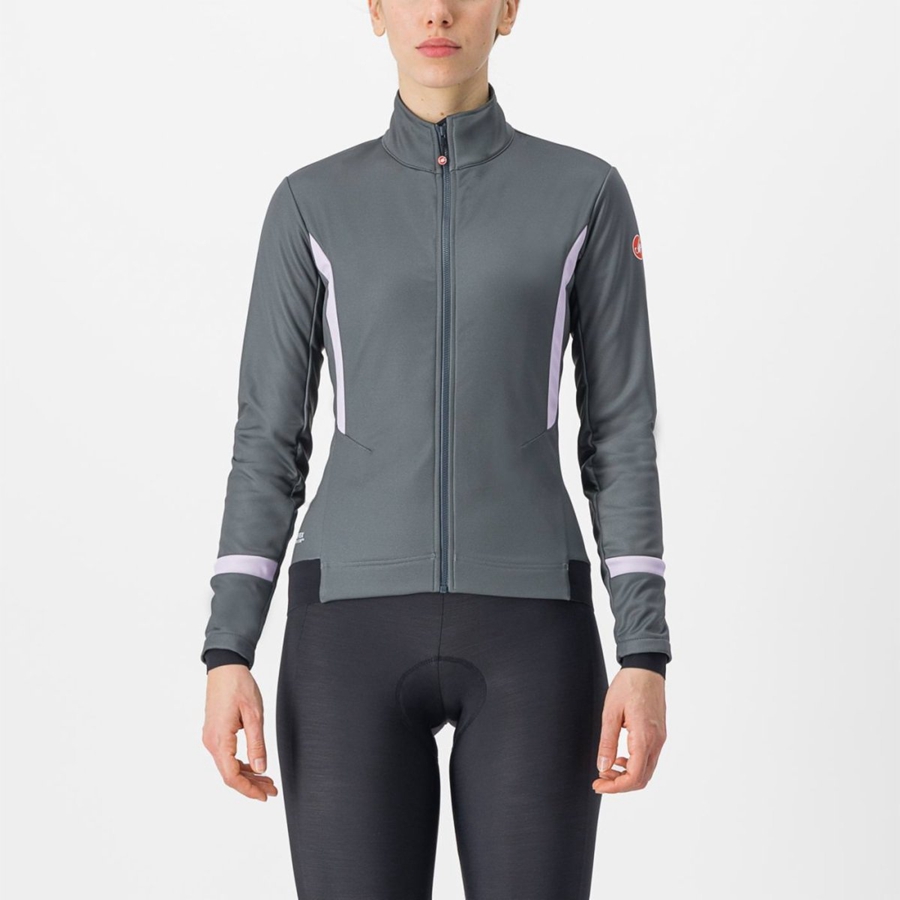 Chaquetas Castelli DINAMICA 2 Mujer Gris Moradas | MOFAGRX-50