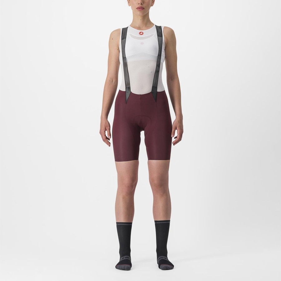 Culottes Con Tirantes Castelli FREE AERO RC W Mujer Burdeos Oscuro | IFTVUXW-73
