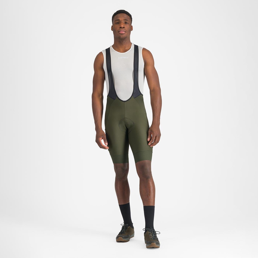 Culottes Con Tirantes Castelli UNLIMITED CARGO Hombre Verde Oscuro | RZNPMWD-06