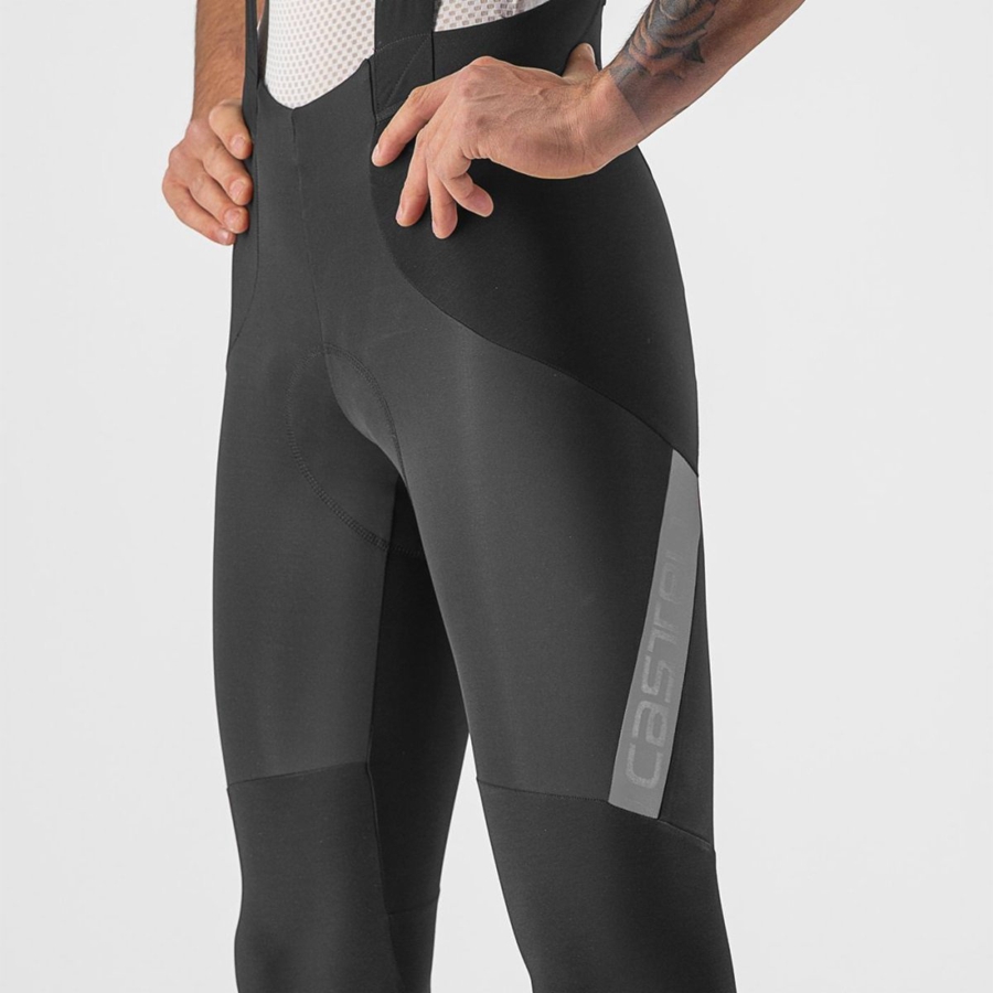 Medias Con Tirantes Castelli SORPASSO RoS Hombre Negras Plateadas | TWZNHDL-03