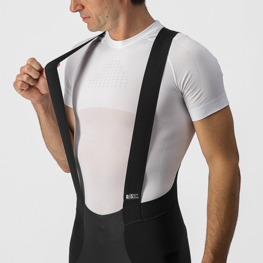 Medias Con Tirantes Castelli SORPASSO RoS Hombre Negras Plateadas | TWZNHDL-03