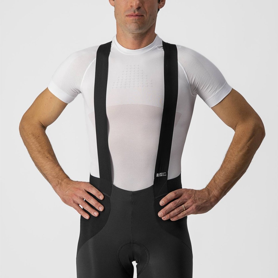 Medias Con Tirantes Castelli SORPASSO RoS Hombre Negras Plateadas | TWZNHDL-03