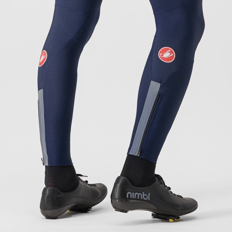 Medias Con Tirantes Castelli SORPASSO RoS Hombre Azules | WCAPVQT-67