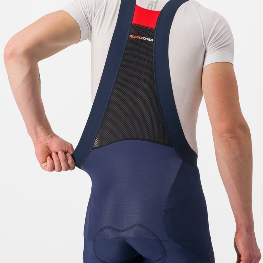 Medias Con Tirantes Castelli SORPASSO RoS Hombre Azules | WCAPVQT-67