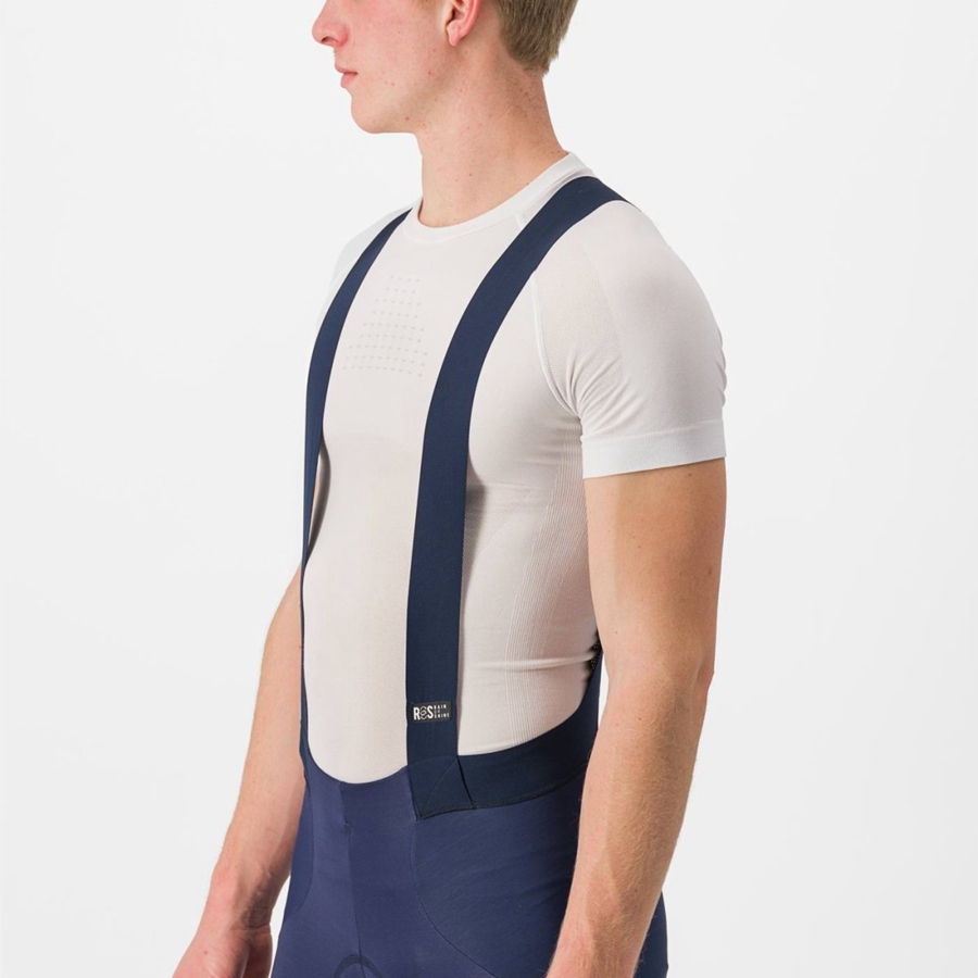 Medias Con Tirantes Castelli SORPASSO RoS Hombre Azules | WCAPVQT-67