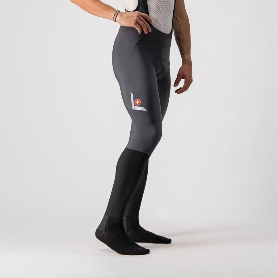 Medias Con Tirantes Castelli VELOCISSIMO 5 Hombre Gris Oscuro Plateadas | MNPEBOD-19
