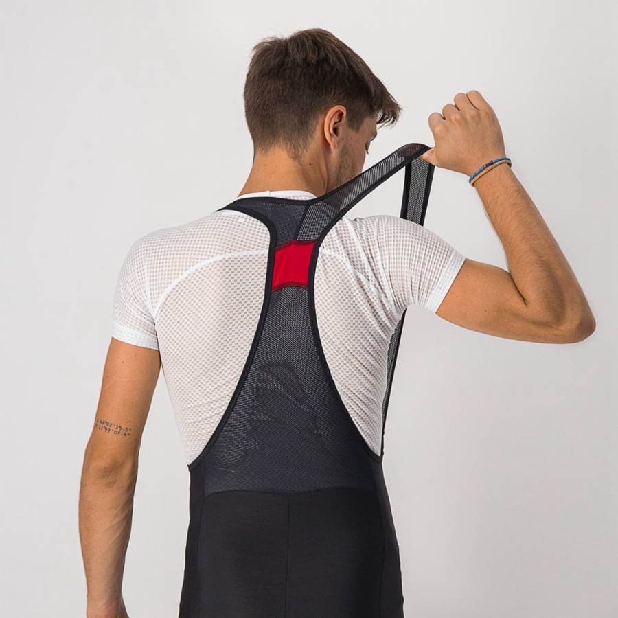Medias Con Tirantes Castelli VELOCISSIMO 5 Hombre Negras Rojas | CWKTPYD-72