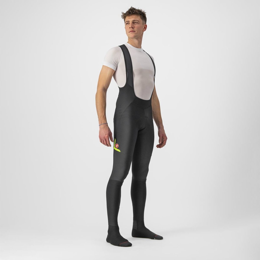 Medias Con Tirantes Castelli VELOCISSIMO 5 Hombre Negras Verde Claro | OFJXMTK-41