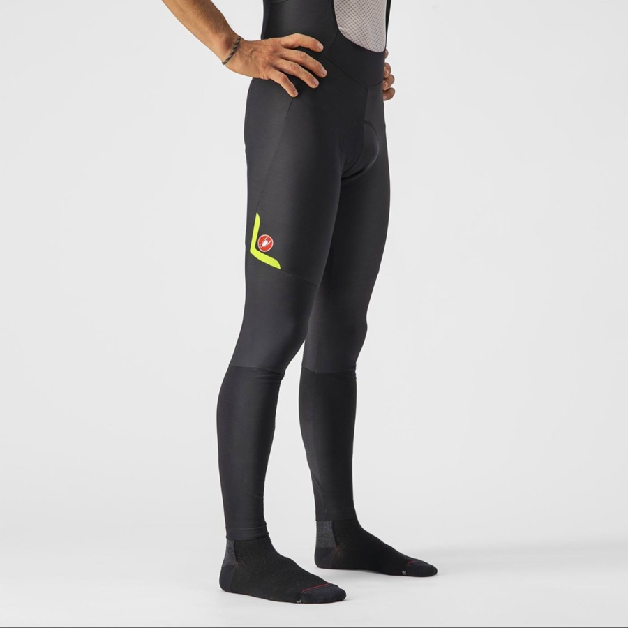 Medias Con Tirantes Castelli VELOCISSIMO 5 Hombre Negras Verde Claro | OFJXMTK-41