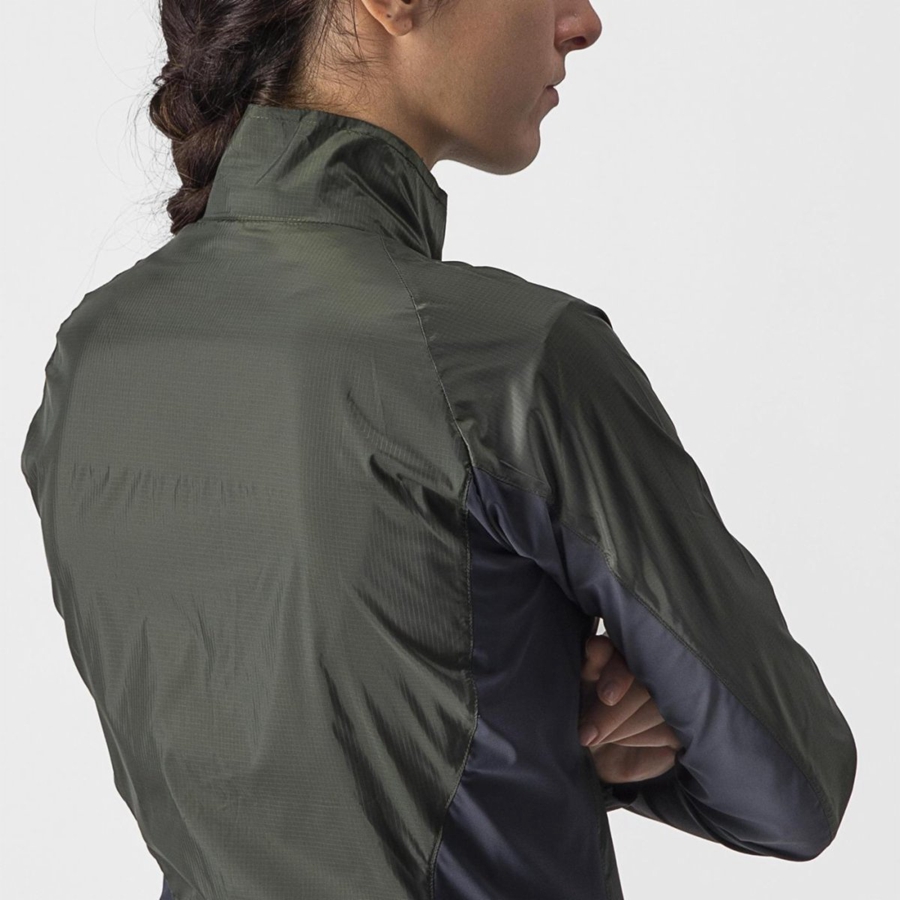 Proteccion Castelli SQUADRA STRETCH W Mujer Verde Gris Oscuro | SNBLXYP-59